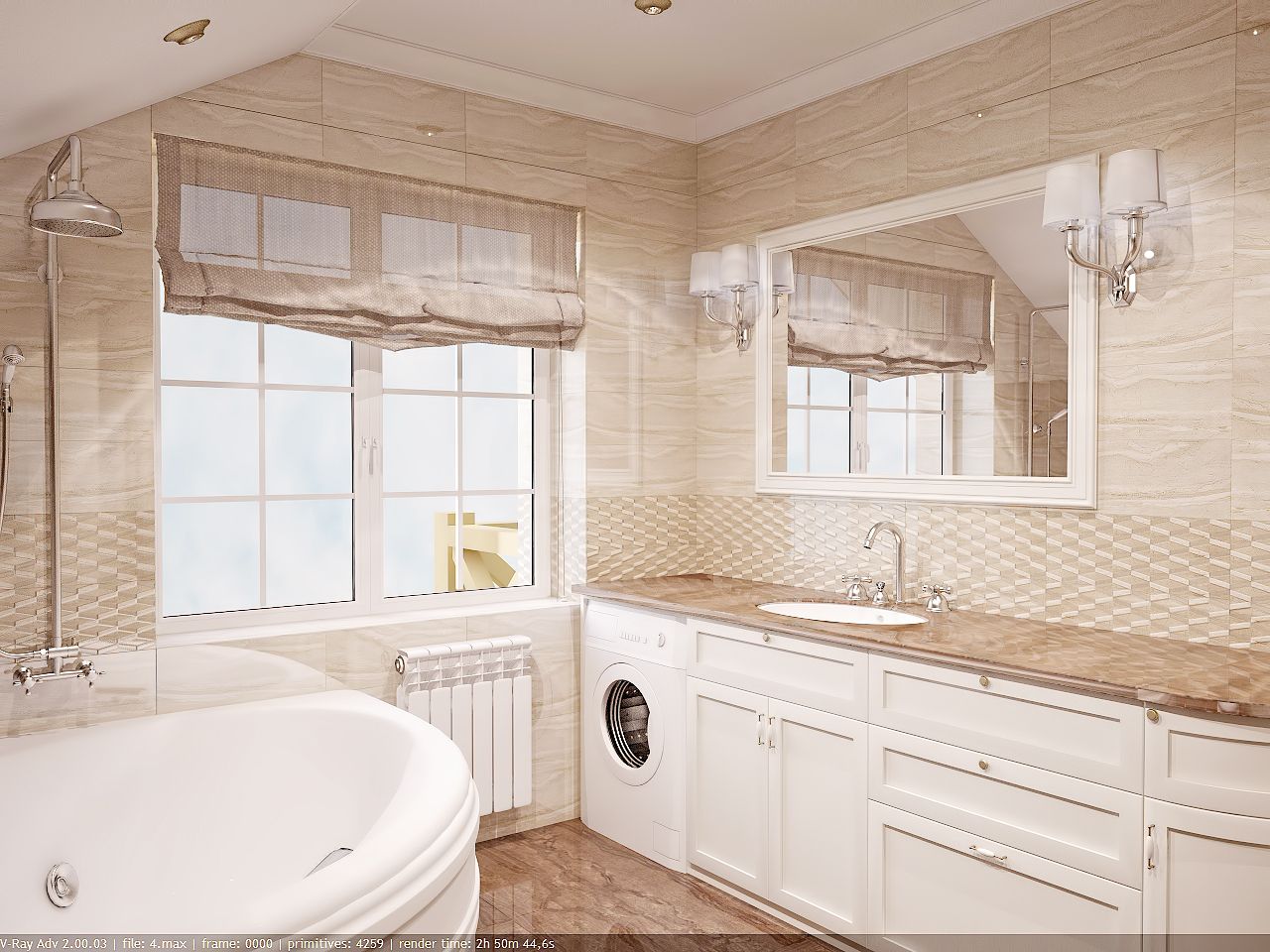Дизайн интерьера ванна в классике пример фото бежевій цвет 1