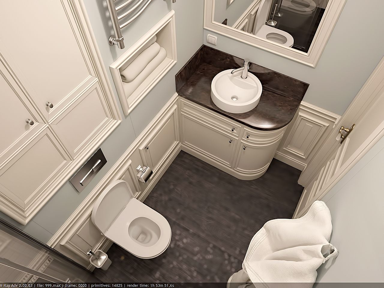 Дизайн ванной в современном стиле в ЖК Лазурный бриз