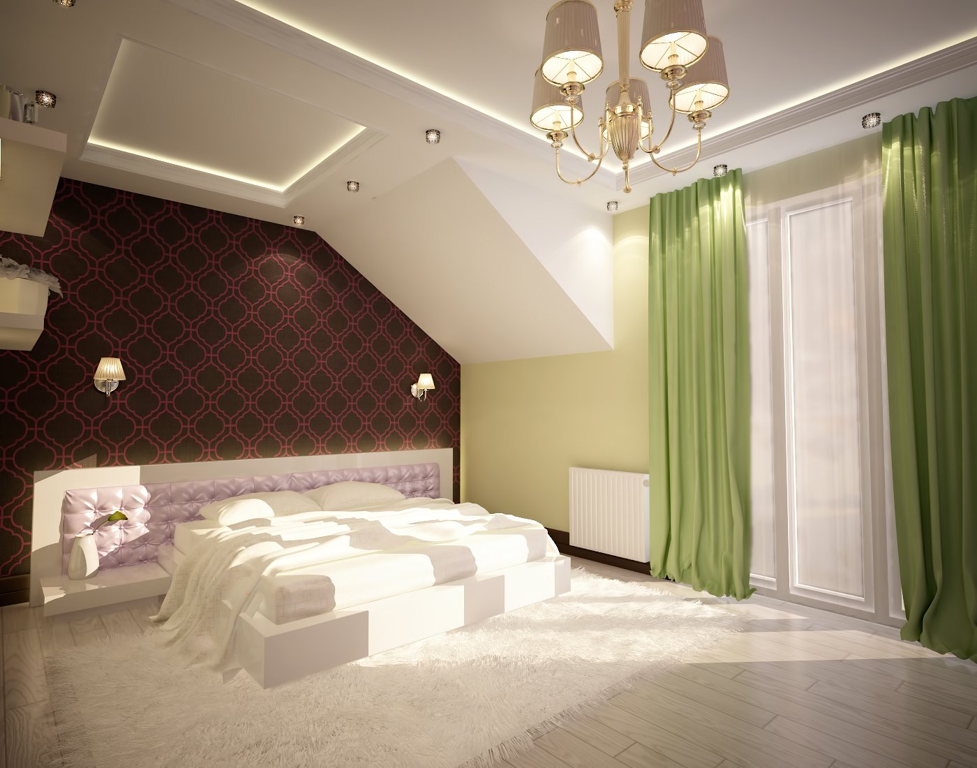 дизайн спальной в контрастном и современном стиле