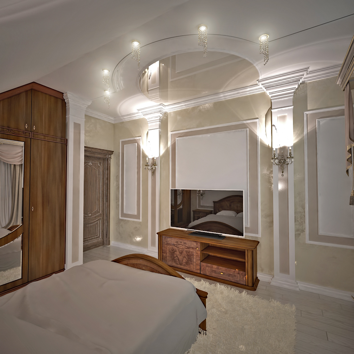 Дизайна спальной дома в английском стиле в Новоселках