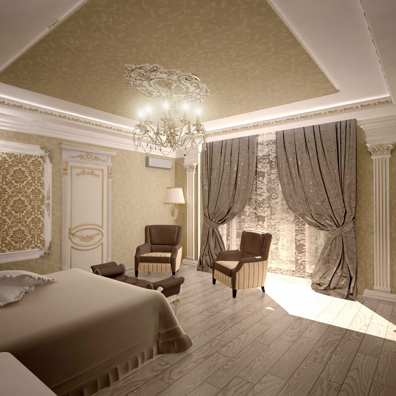 дизайн спальни в классике в доме Новые Петровцы