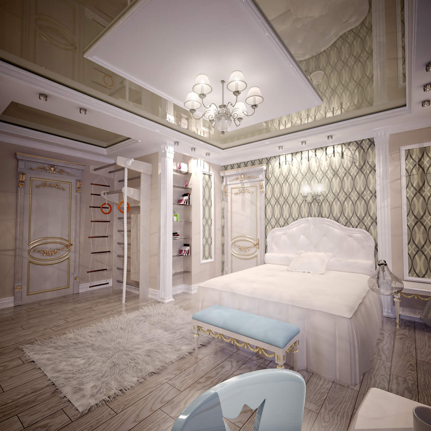 дизайн спальной в классике в доме Новые Петровцы