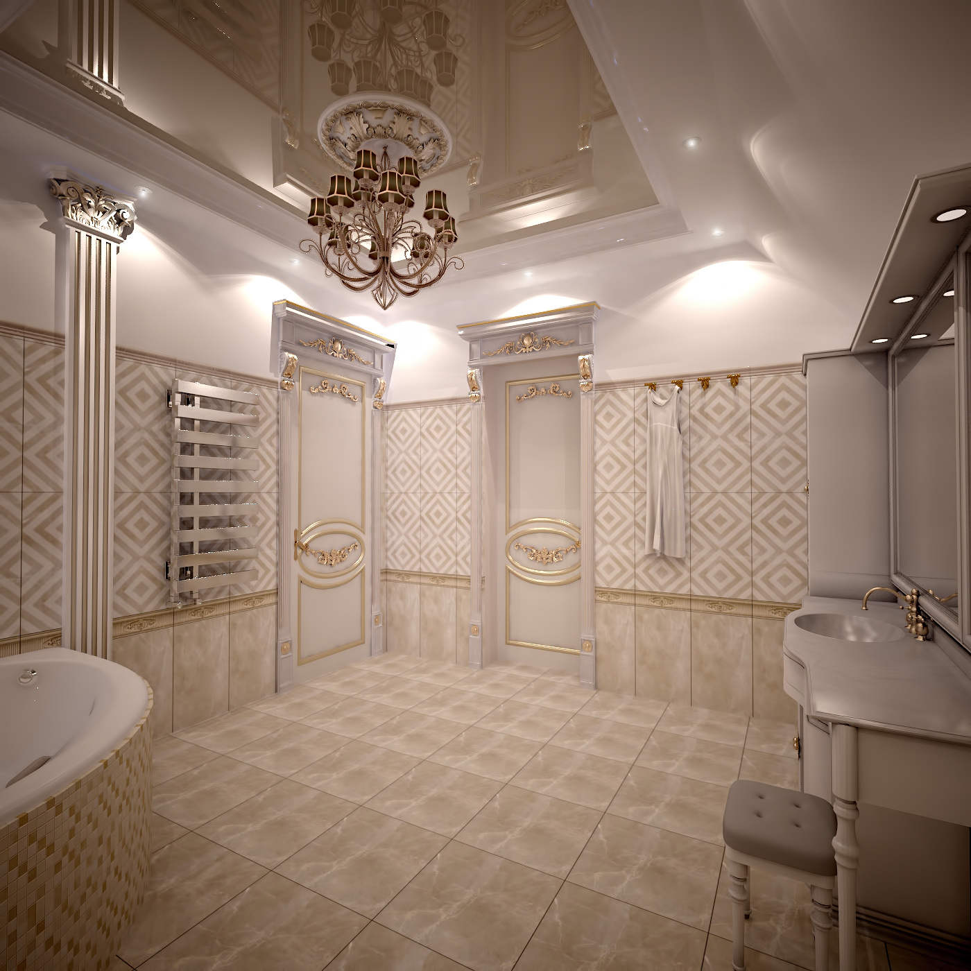 дизайн ванной в классике в доме Новые Петровцы