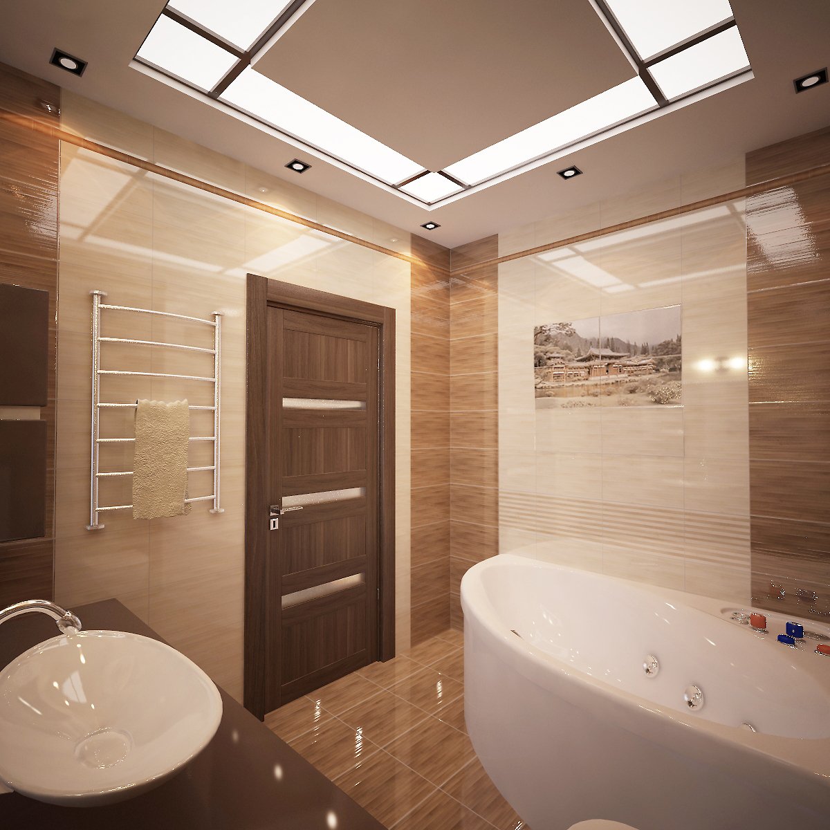 дизайн интерьера ванной в контрастном и современном стиле