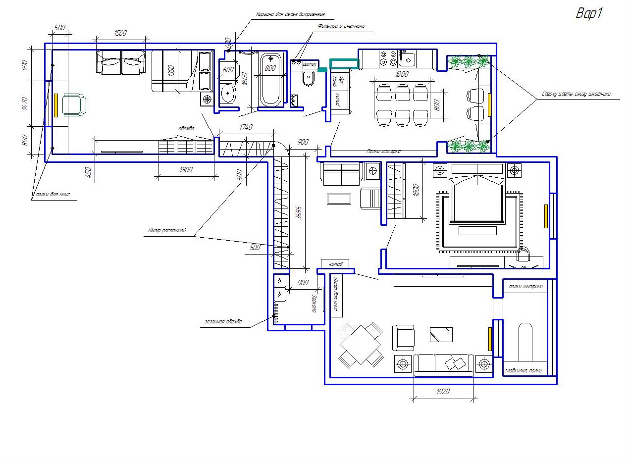 дизайн интерьера квартиры ЖК на Закревского Киев 2 планировка вариант перепланировка, пример планировки 2 спальни