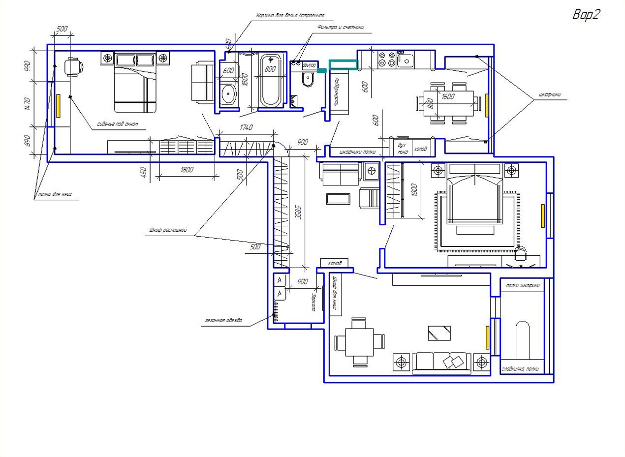 дизайн интерьера квартиры ЖК на Закревского Киев план мебели, планировка, план расположения дизайнерский