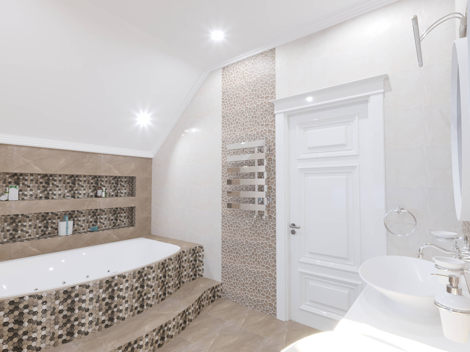 дизайн ванной комнаты с мозаикой