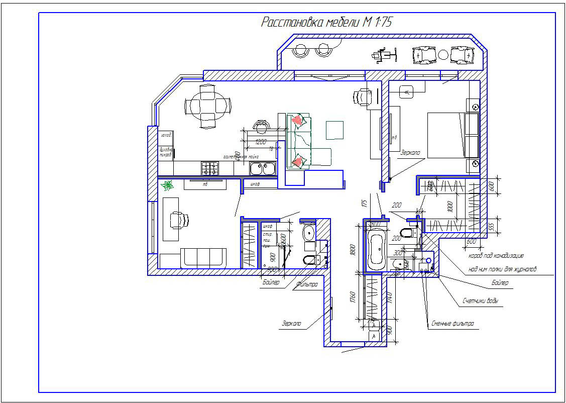 дизайн интерьера Квартиры Киев ЖК LAKE HOUSE чертежи план мебели, план квартиры