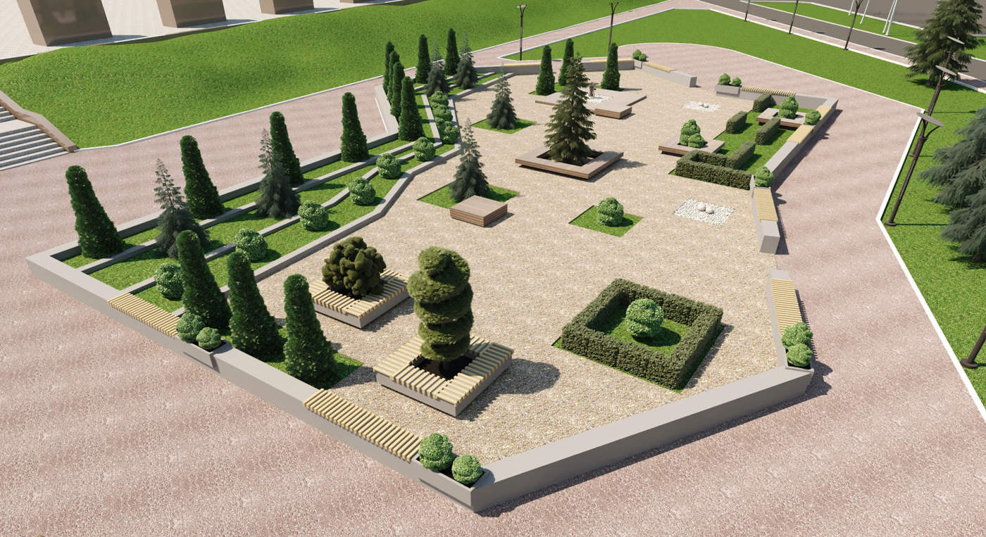 ландшафтный дизайн парка на Болдиной горе