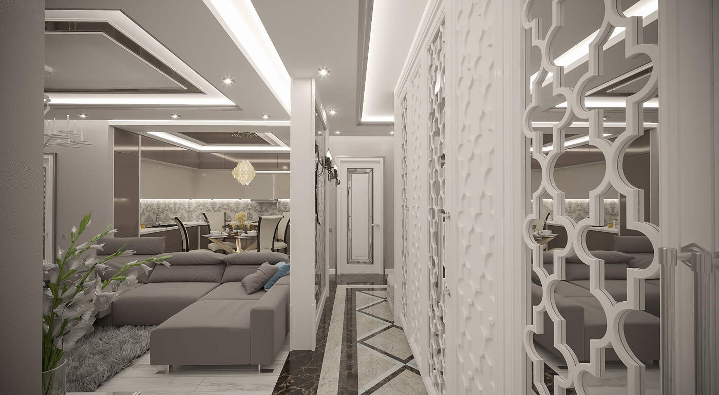 дизайн современной гостиной в пастельных тонах