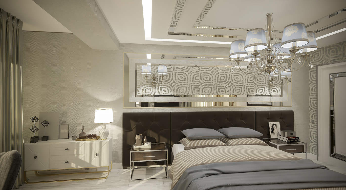 дизайн красивой спальни легкая классика