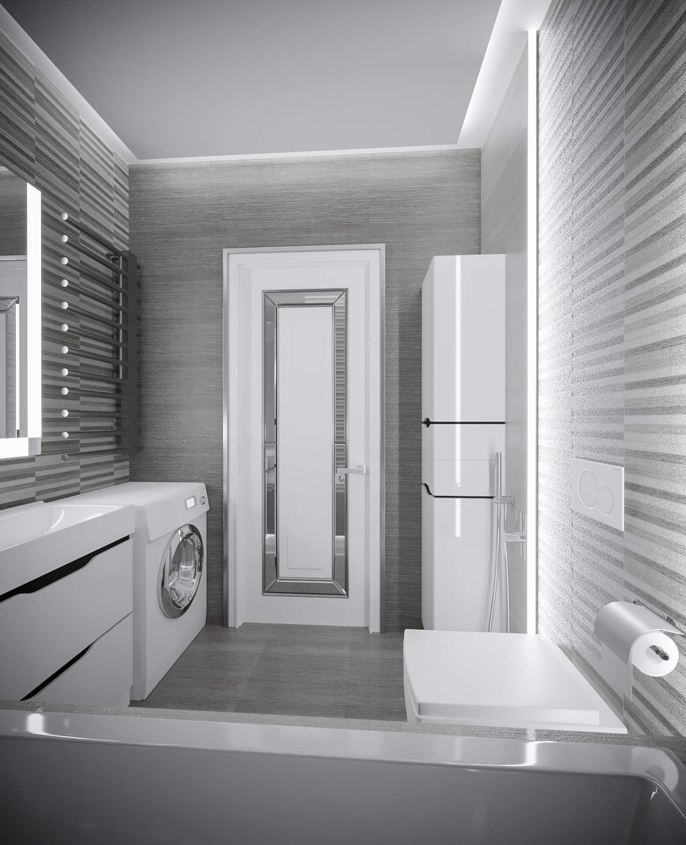 дизайн ванной комнаты в серых тонах
