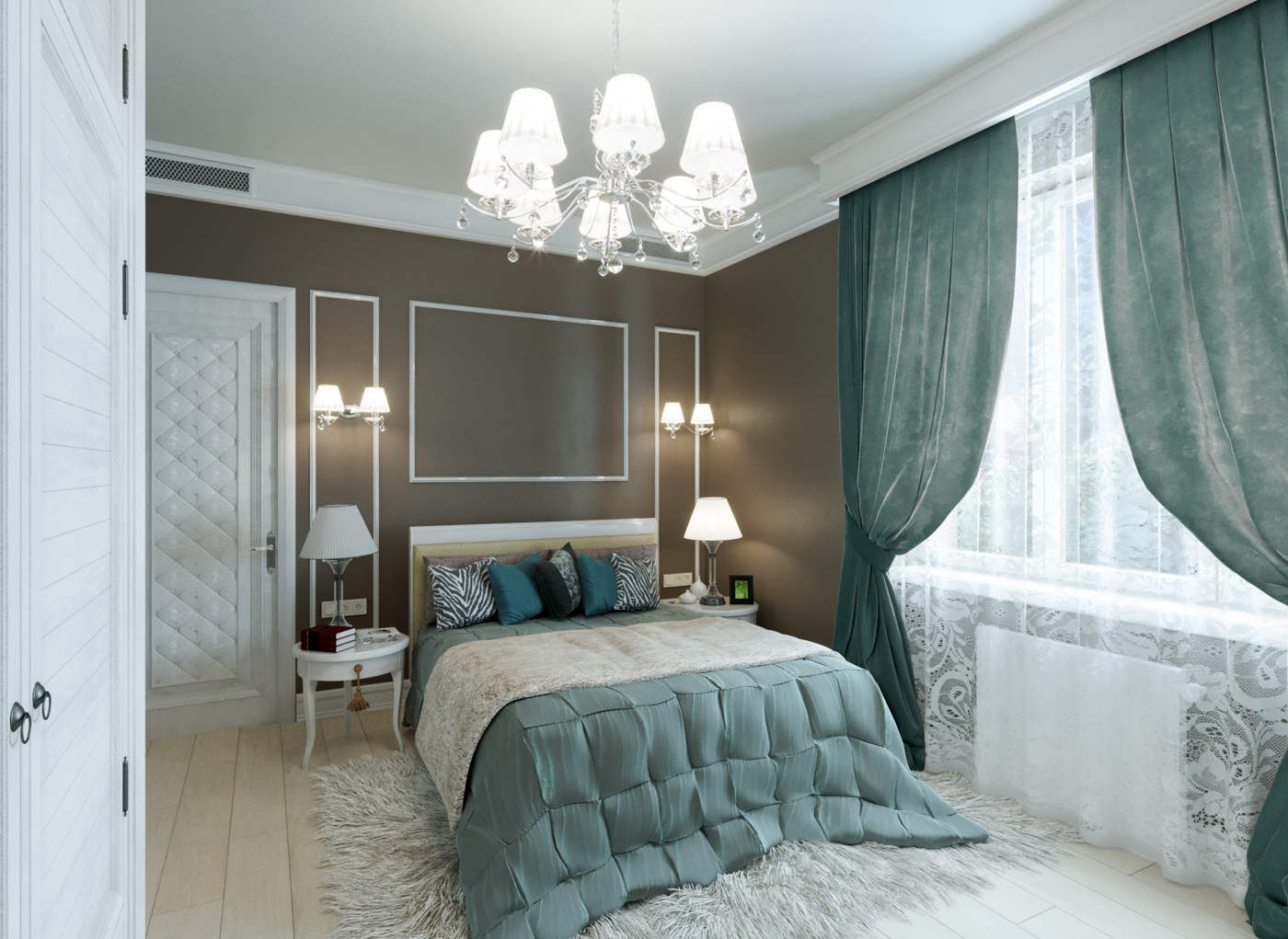 Дизайн спальни Киев современный стиль интерьера, новая классика, декор на стенах