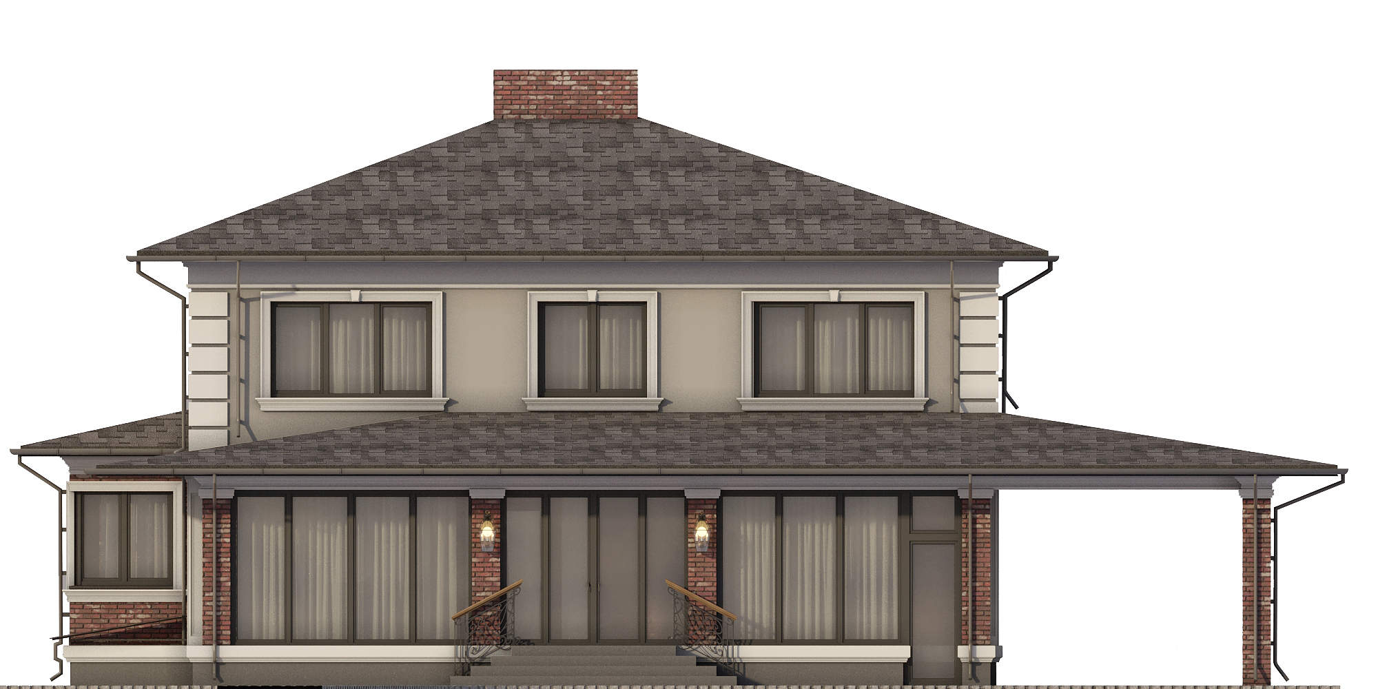 дизайн фасада дома в легкой классике