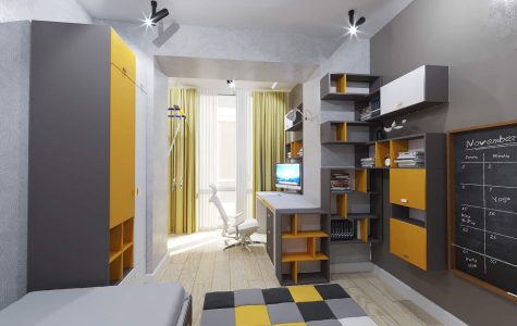 Дизайн детской комнаты Киев рабочее место лофт современный стиль идеи стильная интересное решение доска для мела на стене для подростка